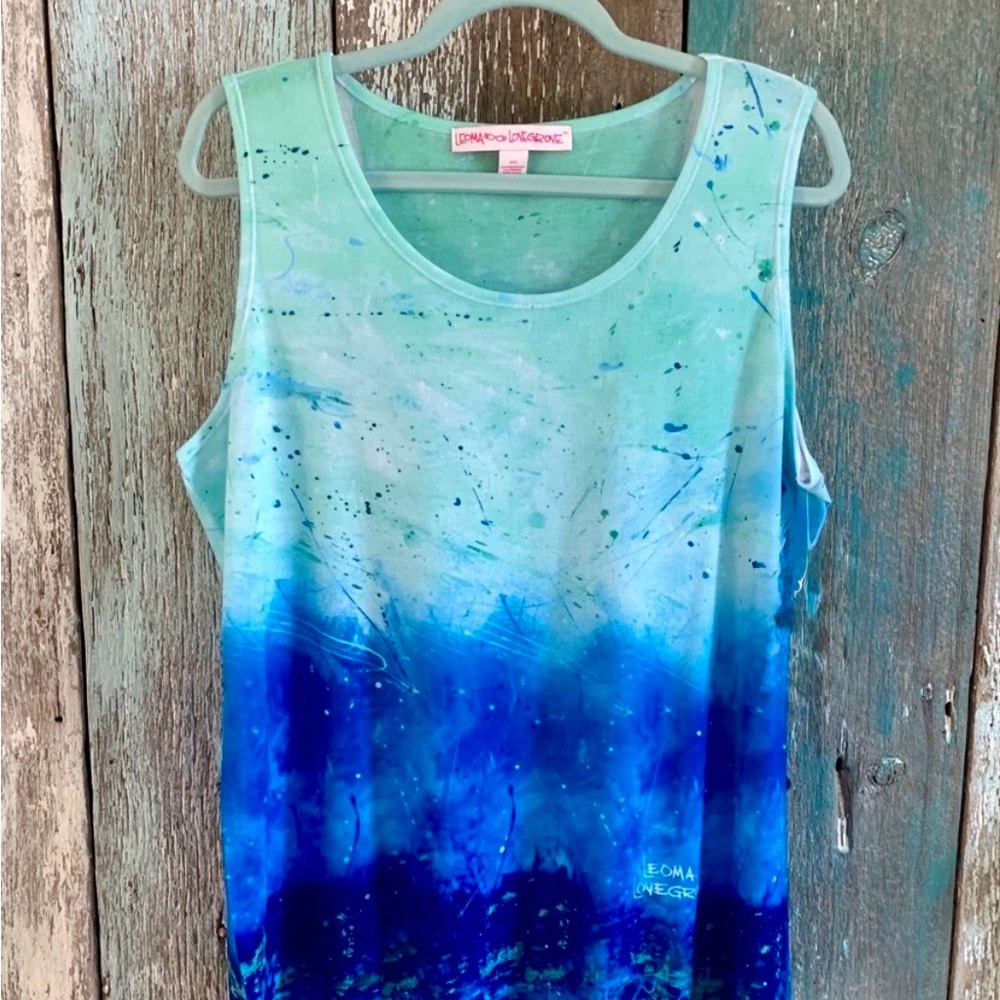 🌺 Leoma Lovegrove Women's Blue Green Ombre Tank Top